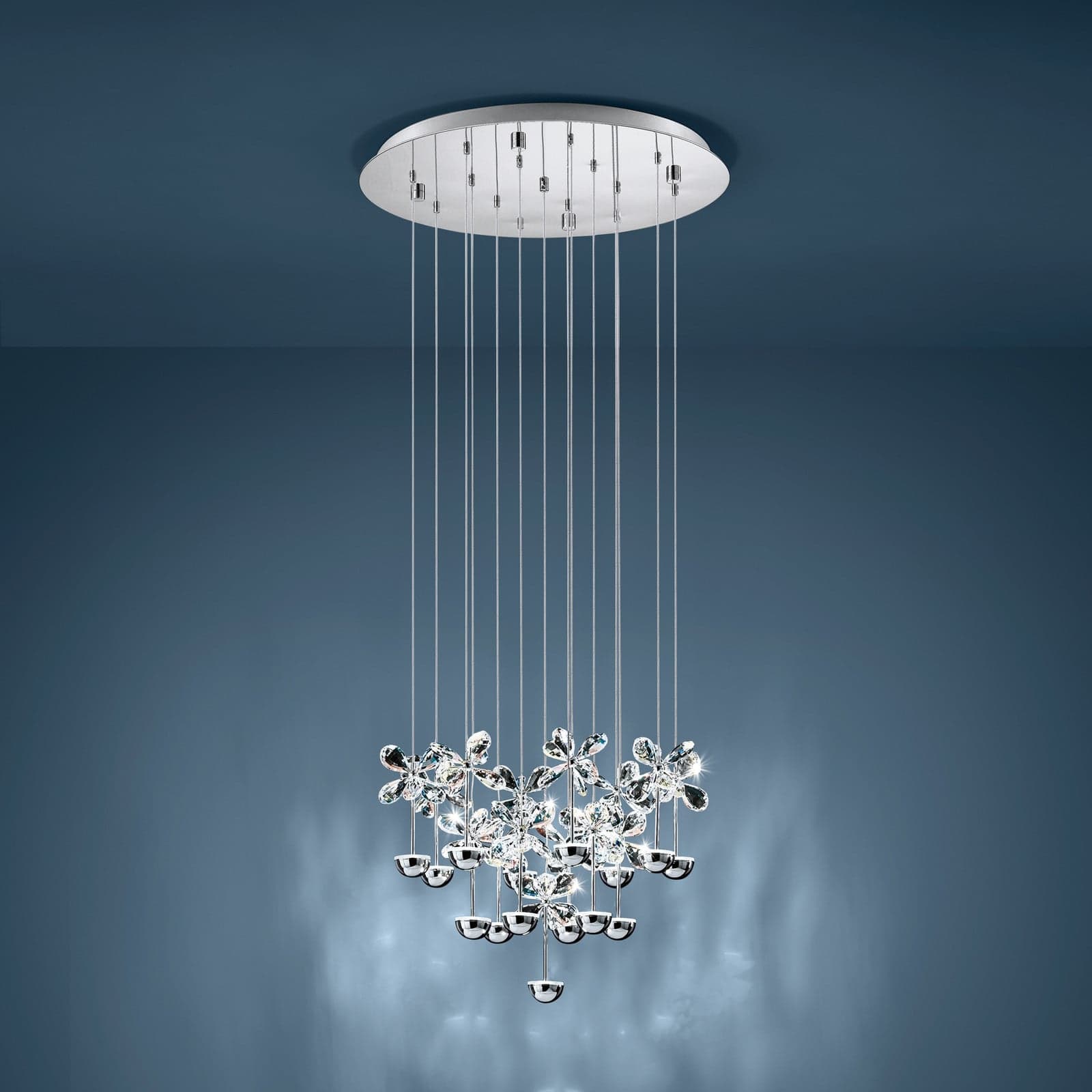 Pianopoli Hängelampe chrom 50x113 cm - EGLO Stars Of Light - Esszimmer - Design - Edelstahl - Rund